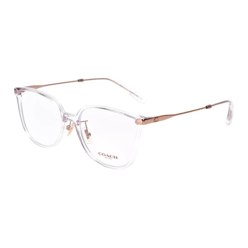 COACH [Available prescription] Logo details, irregular shape, optical frame, same style for men and women, couple model, transparent color коричневый