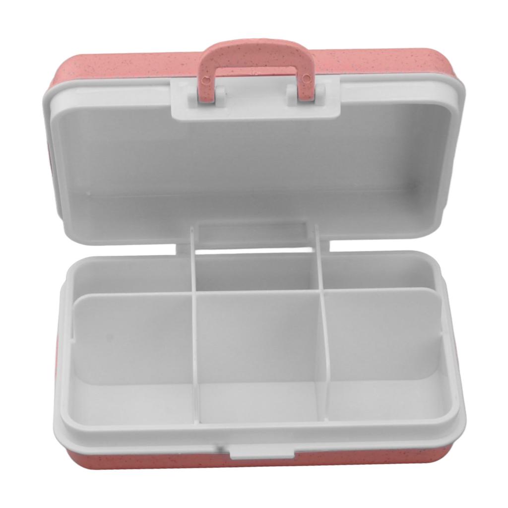 Mini Medicine Box 6 Compartments Luggage Design Tight Sealing Plastic Medicine Container for Pocket