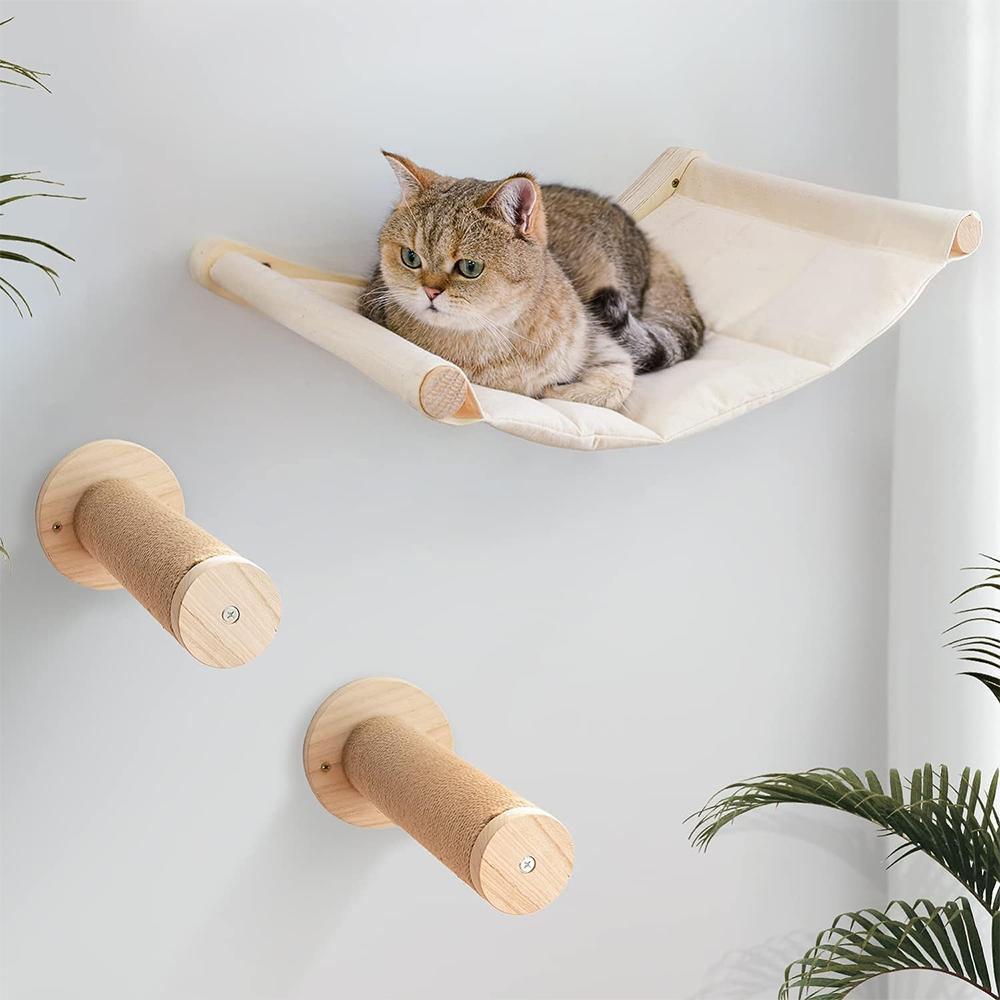 Wall-mounted Cat Climbing Bed Kitten Rest Activities Sisal Cat Scratching Post Sharpening Claw Training Indoor Cat Furniture