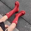 Thick-soled Non-slip Tall Red Rain Boots 2025 Outdoor Camping Rain Shoes But Knee Travel Boots Knight Boots