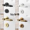 Indoor Door Lock, Bedroom Wooden Door Lock, Shiny Silver Split Retro Set, Gold Silent Handle Lock