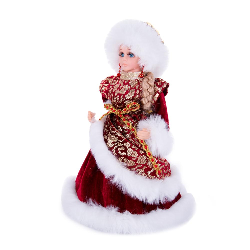 Rot-Gold Jacquard Snegurochka Weihnachtspuppe