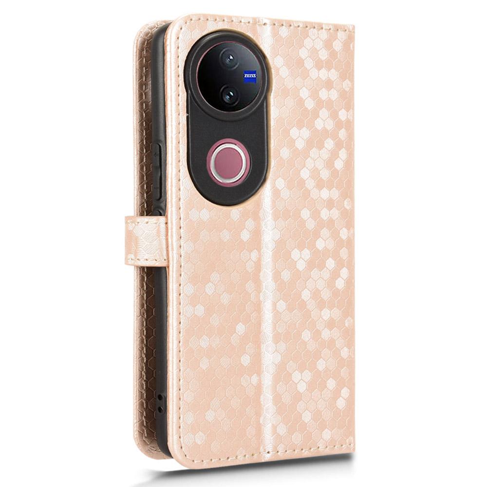 For Vivo V50 5G Wallet Case Dot Pattern Imprint PU Leather Phone Cover