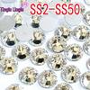 Transparent White Czech Glass Flat Back Rhinestones SS3-SS30 for DIY Phone Stickers