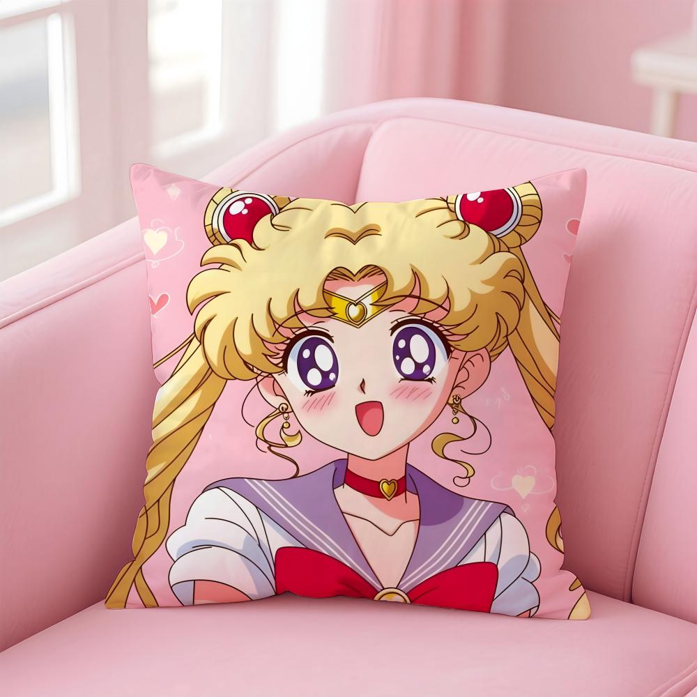 Sailor Moon Anime Lovely Cushion Cover Comfortable Reversible Pillow Cover Ideal for Car Sofa Bedroom Beyond