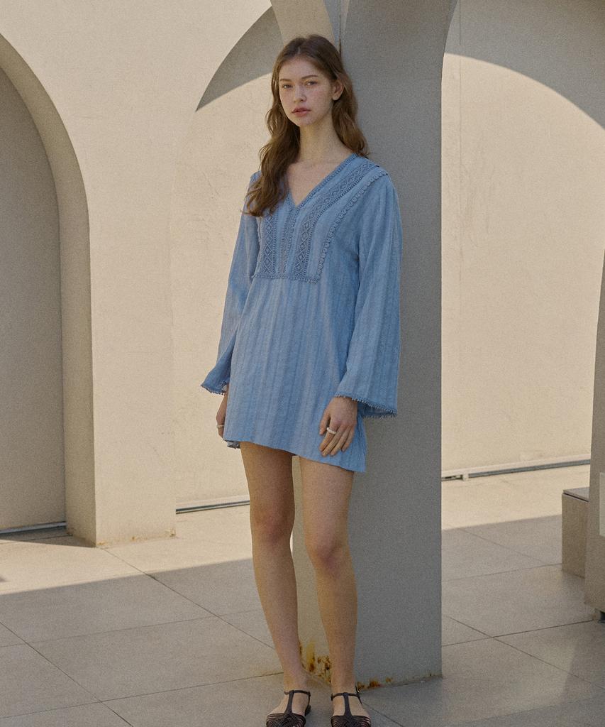 Atempo Kaftan Mini Onepiece_Soft Blue