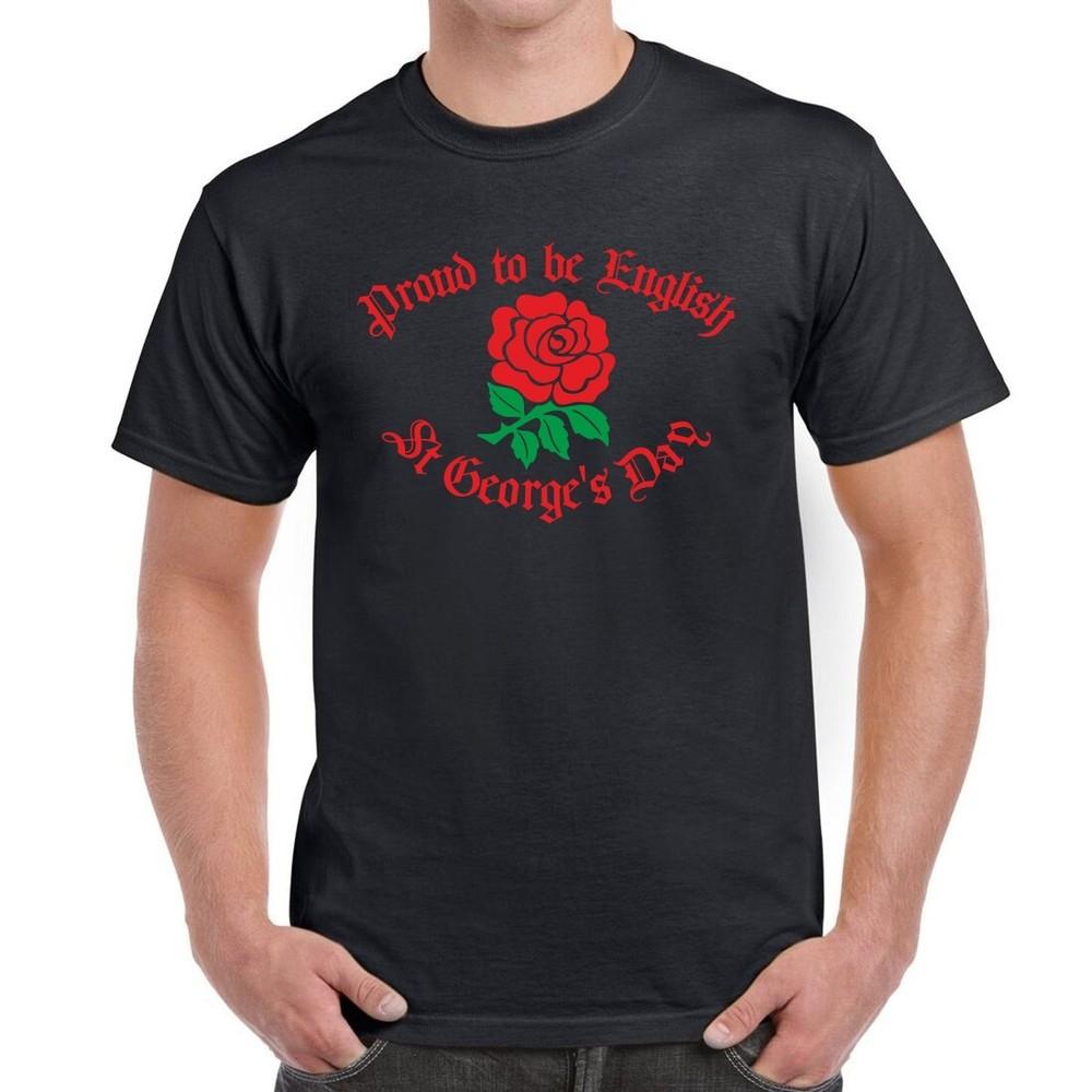 St Georges Day TShirt Proud To Be English Red Rose Christian Church T Shirt