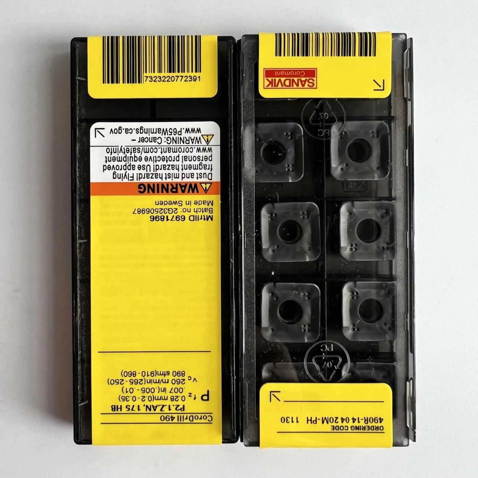 

Original Sandvik / 490R-140420M-PH 1130 /Carbide CNC Blade 10 PCS