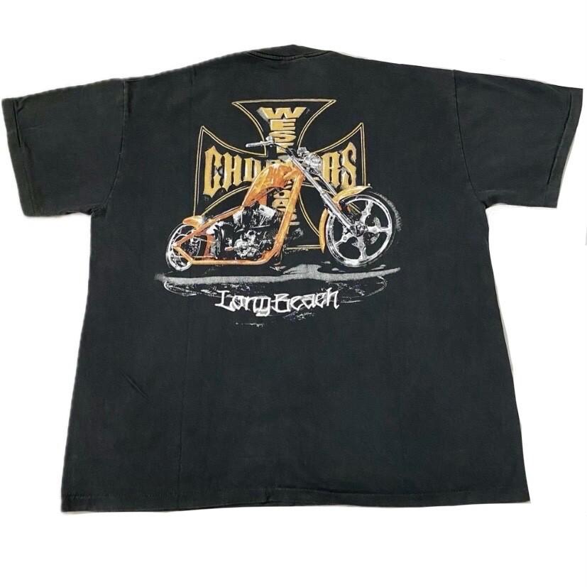 Винтажная мужская черная футболка West Coast Choppers Biker Motor Y2K Jesse XL РЕПРИНТ XL