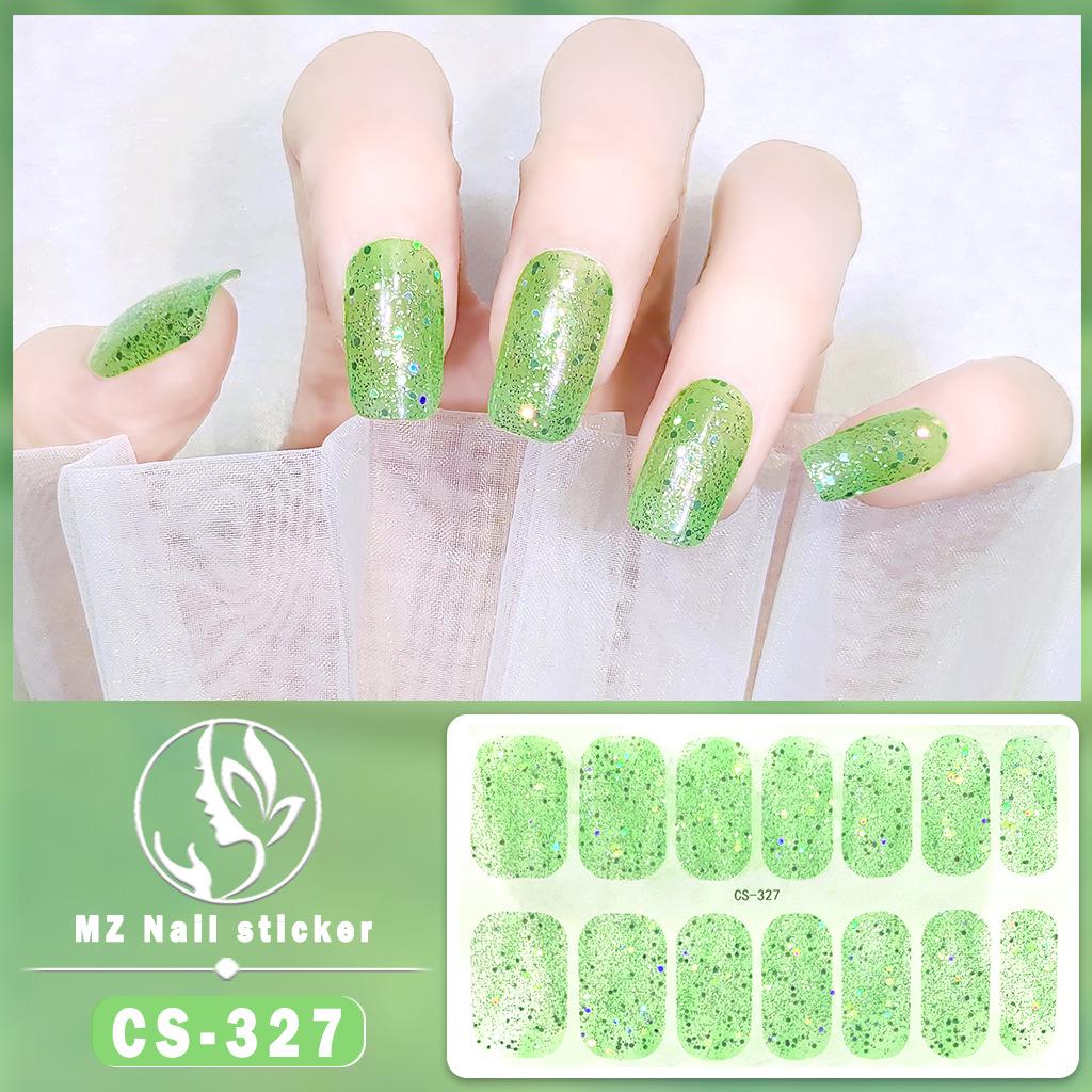 CS Waterproof No-Bake Gel Nail Polish: Full-Cover Korean-Style Multi-Color Glitter Nail Art Stickers