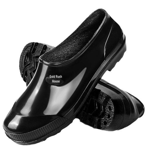 Men's Non-Slip Waterproof Short Rain Boots with Tendon Sole