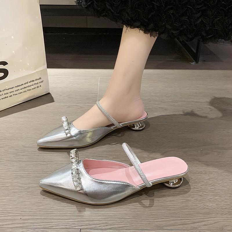 Fashion New Style Women Patent Pink Slippers Spring Summer Flats Pointed Toe Dress Shoes Designer Elegant Shallow Party Zapatos Mujer