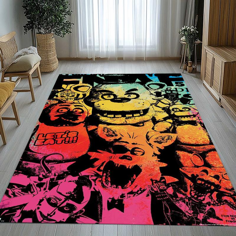 Tappeto Area Antiscivolo Horror Freddy F-FNAF Giochi Soggiorno Tappeto Morbido per Camera da Letto Stanza dei Giochi dei Bambini Divano, Zerbino Decorazione per la Casa Regalo
