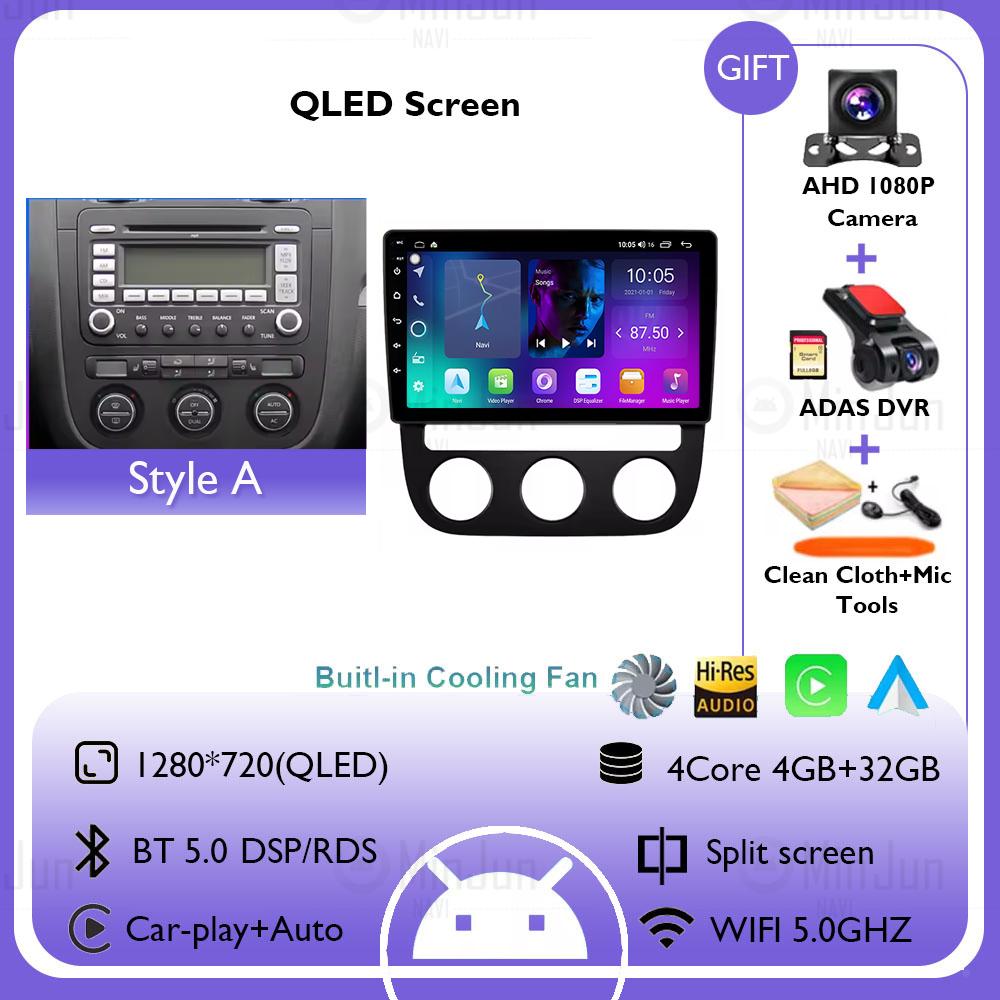 2K Screen Android 14 Car GPS Radio Multimedia For Volkswagen Jetta 5 2005 - 2010 Car Radio Multimedia Video Player Navigation