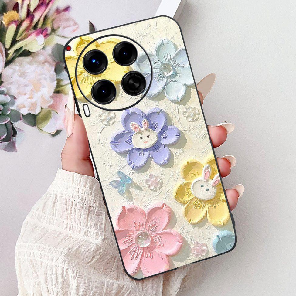 Black For Tecno Camon 30 CL6 CL6k Phone Case For Techno Camon 30 5G CL7 Cover Luxury Fashion Funny Cute Funny Painted Soft TPU