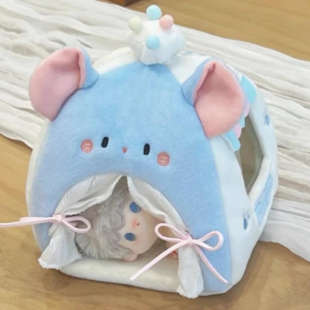 

Pretend Play 10cm Cotton Doll Tent Bed Miniature Princess Castle Doll Tent Dollhouse Accessories Little mouse