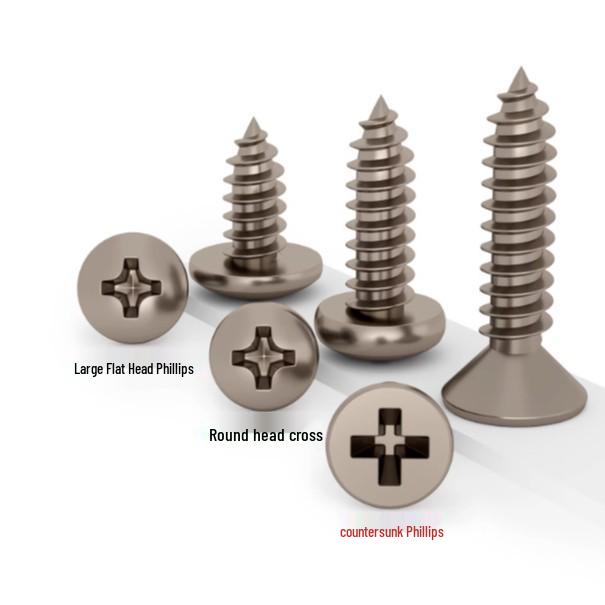 

National Standard TA2 Pure Titanium Phillips Screws: Pan, Umbrella, Countersunk, Flat, Round Heads in M3, M4, M5 Sizes. Countersunk Head Phillips M3*12