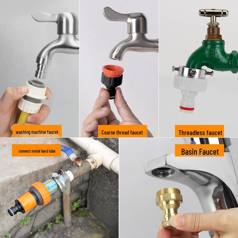 4-Punkt Schnellkupplungs-Gartenschlauch-Wasserverbinder und Düsenset