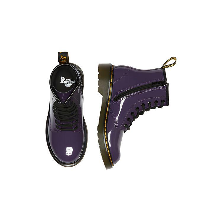 Dr. Martens 1460 Patent Leather Zipper 8 Eyelet Low Ankle Boots Kids Boots Purple 27217628