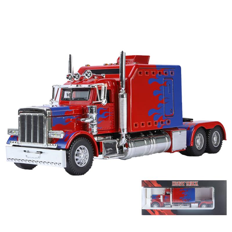 Camioane Scara 1/24 Tractor Peterbilt 389 Camioane din Aliaj Model Diecast Jucărie cu Sunet și Lumină Decor Interior Casă Cadou pentru Băiat