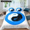 Yin Yang King Queen Duvet Cover Vintage Tai Chi Quilt Cover Divination Bedding Set Oriental Culture Polyester Comforter Cover