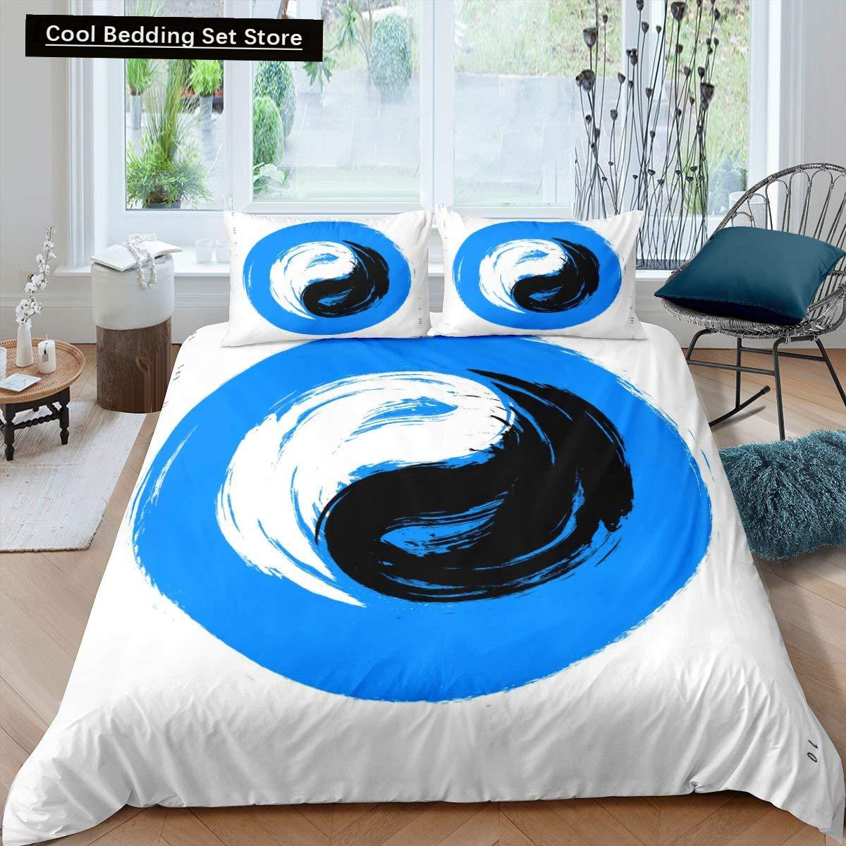 

Пододеяльник Yin Yang King Queen Vintage Tai Chi Quilt Cover Комплект постельного белья с гаданиями Oriental Culture Polyester Sheer EU single(135x200cm)