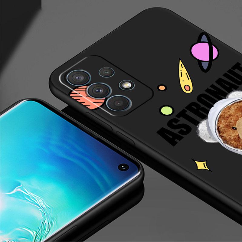 TPU Cartoon Astronaut Bär Weiche Hülle Funda für Samsung Galaxy A72 A51 4G A11 A22 A13 A21s A12 A71 A32 A52 5G A42 Hüllen Schale
