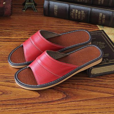 Genuine Leather Slippers Unisex Indoor Home Shoes Women Flat 2024 Classic Sewing House Slippers Woman Leather Shoes