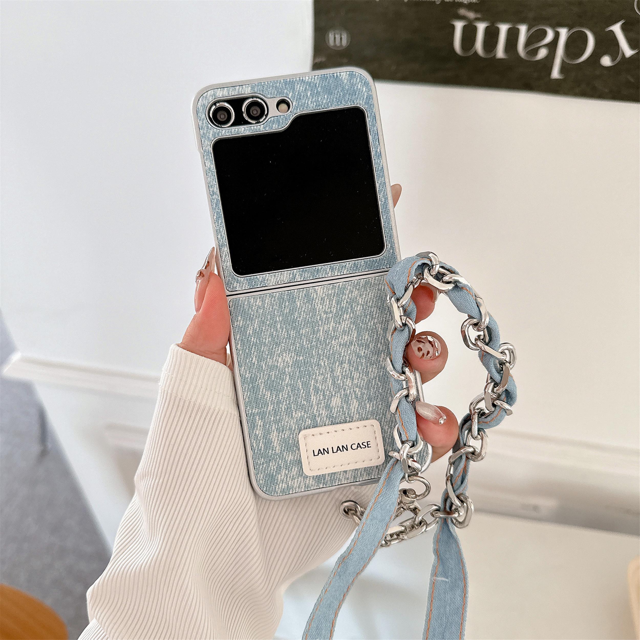 

Чехол для телефона из ковбойской кожи с ремешком на запястье для Samsung Galaxy Z Flip 6 5 4 3 Flip6 Flip5 Flip4 Flip3 5G, противоударный защитный чехол For Samsung Galaxy Z Flip 5