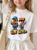 Six Seven 67 Funny Italian Brainrot Childrens Short Sleeve Tee Summer Casual Hot Crewneck Cute Cartoon Age 3-14