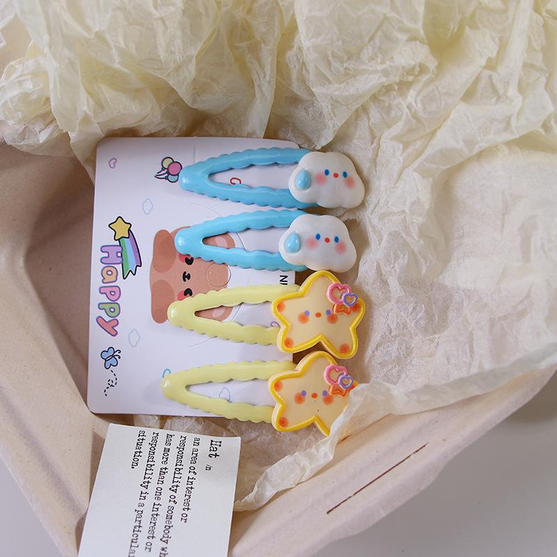 Autumn & Winter Sweet Girlish Hairpin Set: Cute Cartoon Bangs Clips