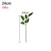 10Pcs Home Decor Flowers Stick Rod with Artificial Leaves Rose Flowers Head Decoration