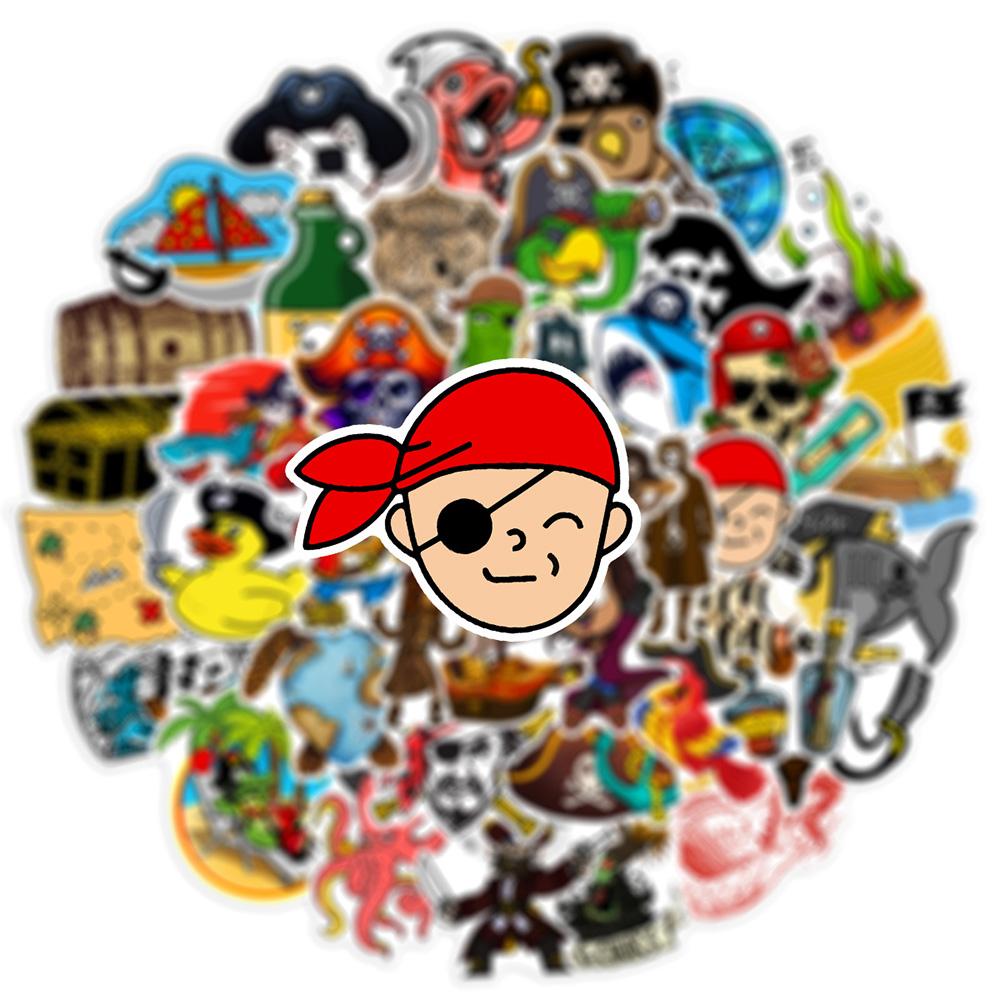 10 30 50Pcs Pirate Cartoon Stickers Graffiti Luggage Motorcycle Laptop Phone Car Waterproof Decoration Cool Kids Sticker Toys