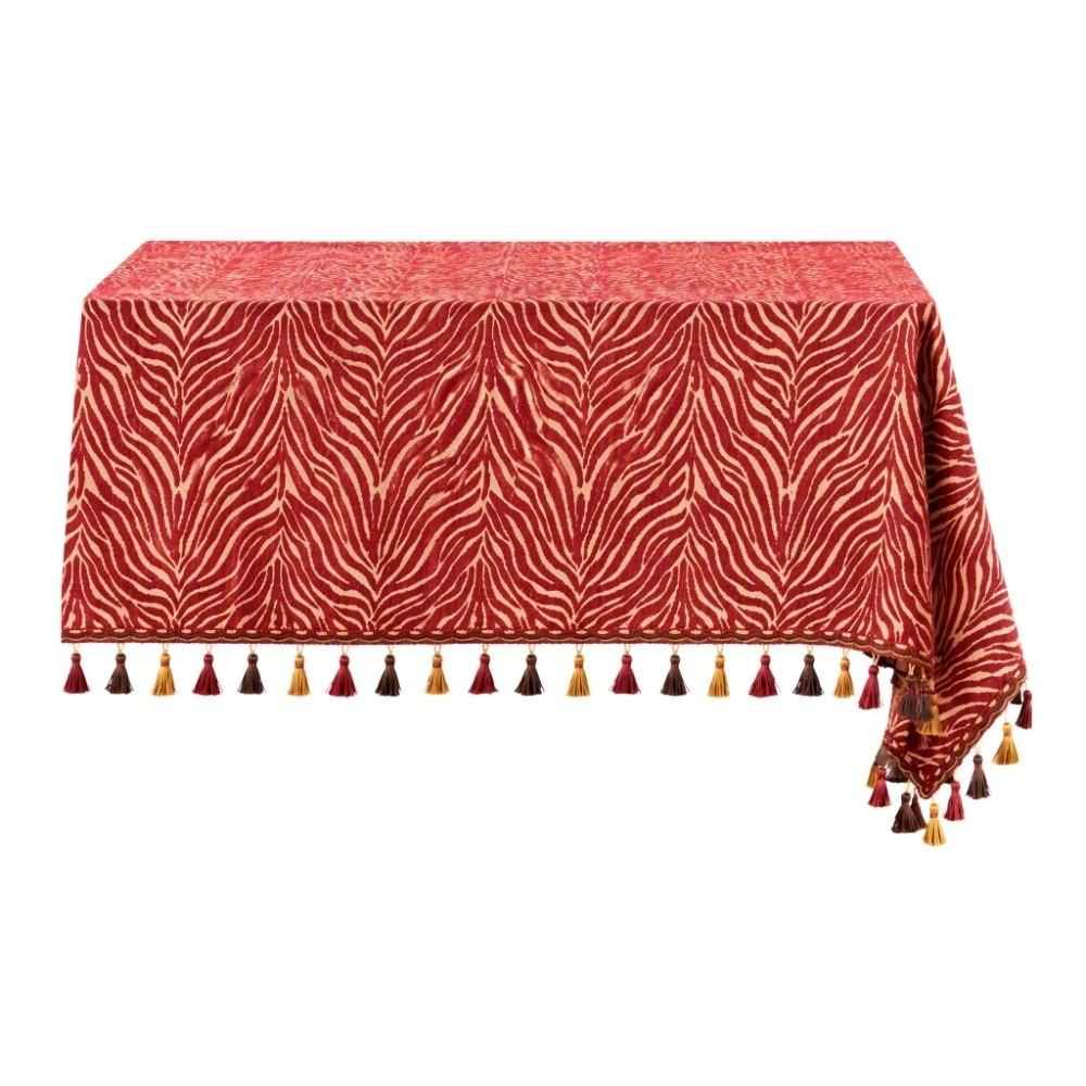 Polyester Cotton Christmas Tablecloth Woven Reversible Table Cover Golden Jacquard Dustproof Dining Table Cloth Dining Table