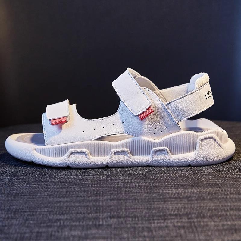 Soft-soled Velcro leather sports sandals women's summer new student versatile flat-bottomed casual beach women's shoes