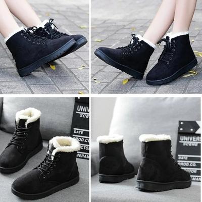 Fashion Women Shoe Autumn Winter Warm Antiskid Snow Boots Minimalist Style Plush Fashion Ankle Boots Female Sneaker Botines Para Mujeres