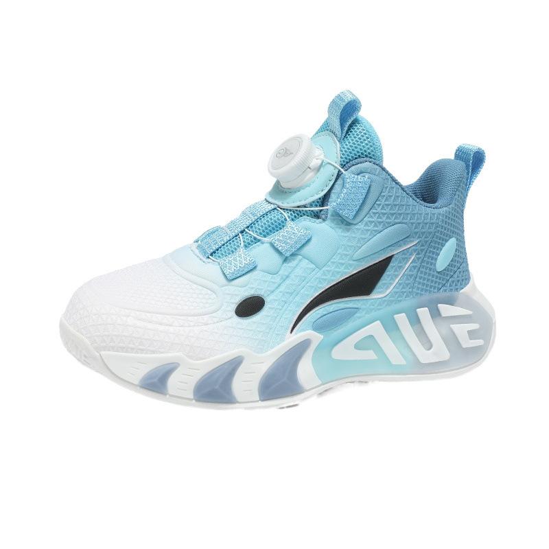 Children's Basketball Shoes Actual Friction Sound Spring and Summer Mesh Men and Girls Wear-resistant Soft Training Button Sports Shoes