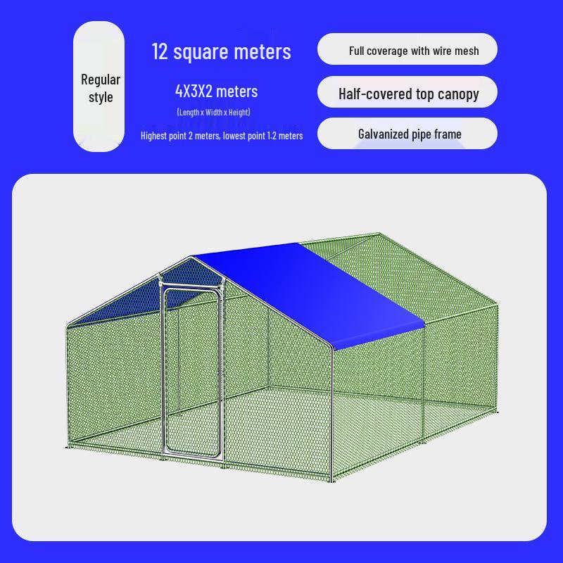 Large Outdoor Pigeon & Chicken Coop, Rabbit/Dog Pet Cage with Anti-Weasel Iron Net