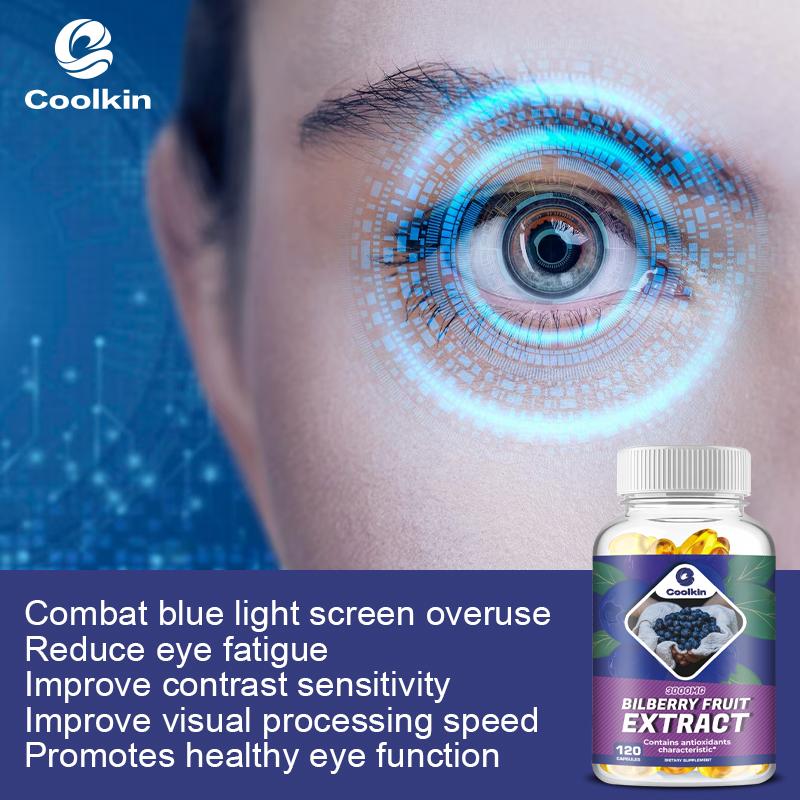 Coolkin - Bilberry Fruit Extract Capsules - Eye Health - Antioxidant Properties