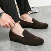 Large size leather shoes British matte leather breathable sailing shoes casual beanie shoes