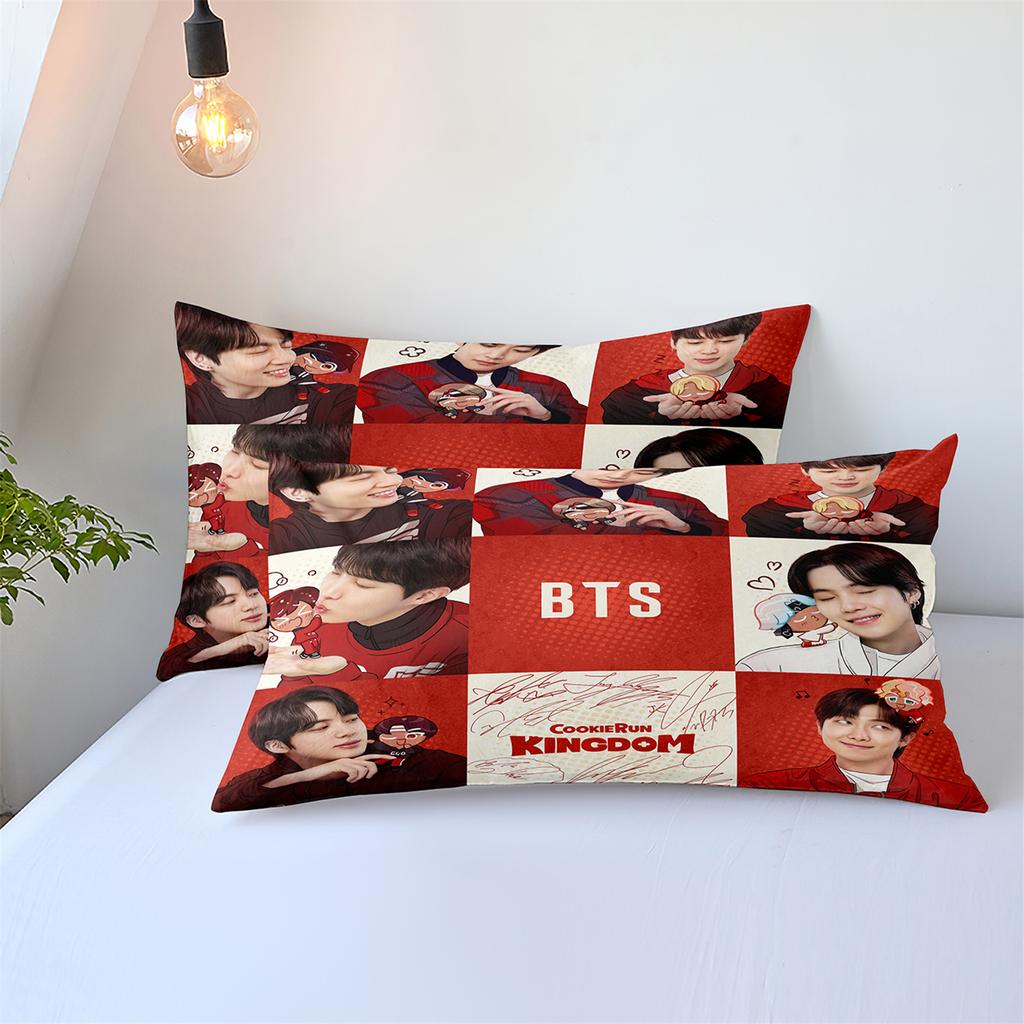 BTS Men's group Bedding Music Band All Season Twin Bedding Set 3 Piece Comforter Bed Duvet Cover Double King Bedding Set