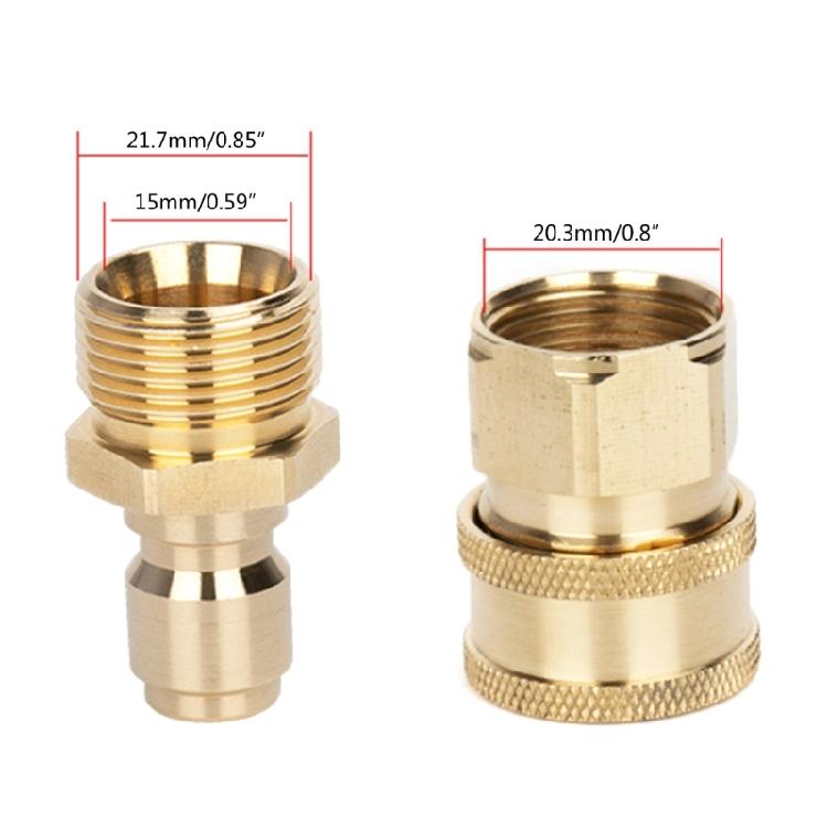 High Pressure Washer Brass-Connector Washing Adapter M22x1.5 Quick Connection 2x