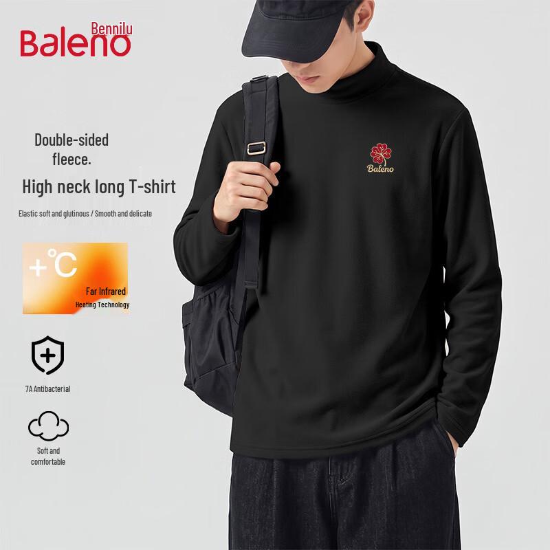 Baleno Men's Thermal Mock Neck Long Sleeve T-Shirt