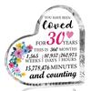Birthday Gift for Women - Heart-Shaped Acrylic Plaque with Floral Design - Birthday or Mother'S Day Present - Elegant Desk Decor, Nurseries, Home Des