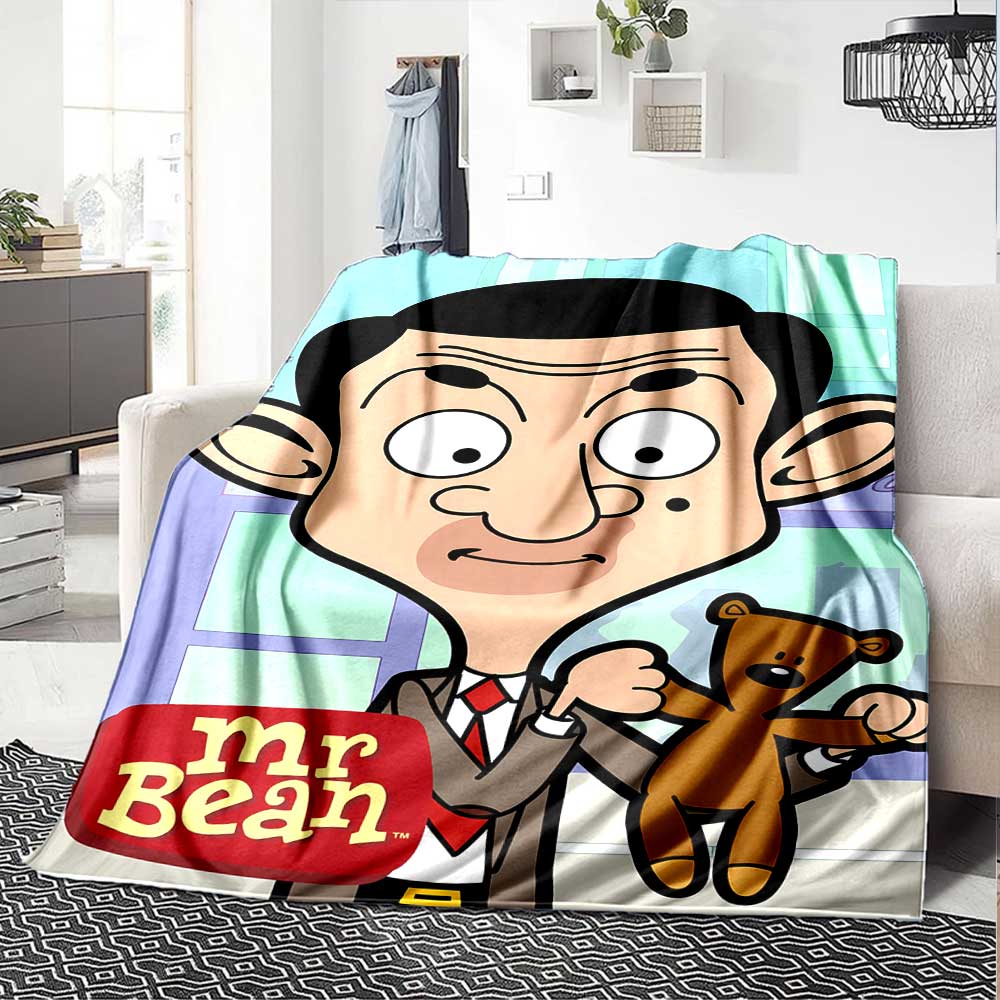 Mr Bean'S Cartoon Adventure Lightweight Blanket Comfortable Suitable for Sofa Couch Office Bed Picnics Four Seasons Universal Lovers Gift Y16