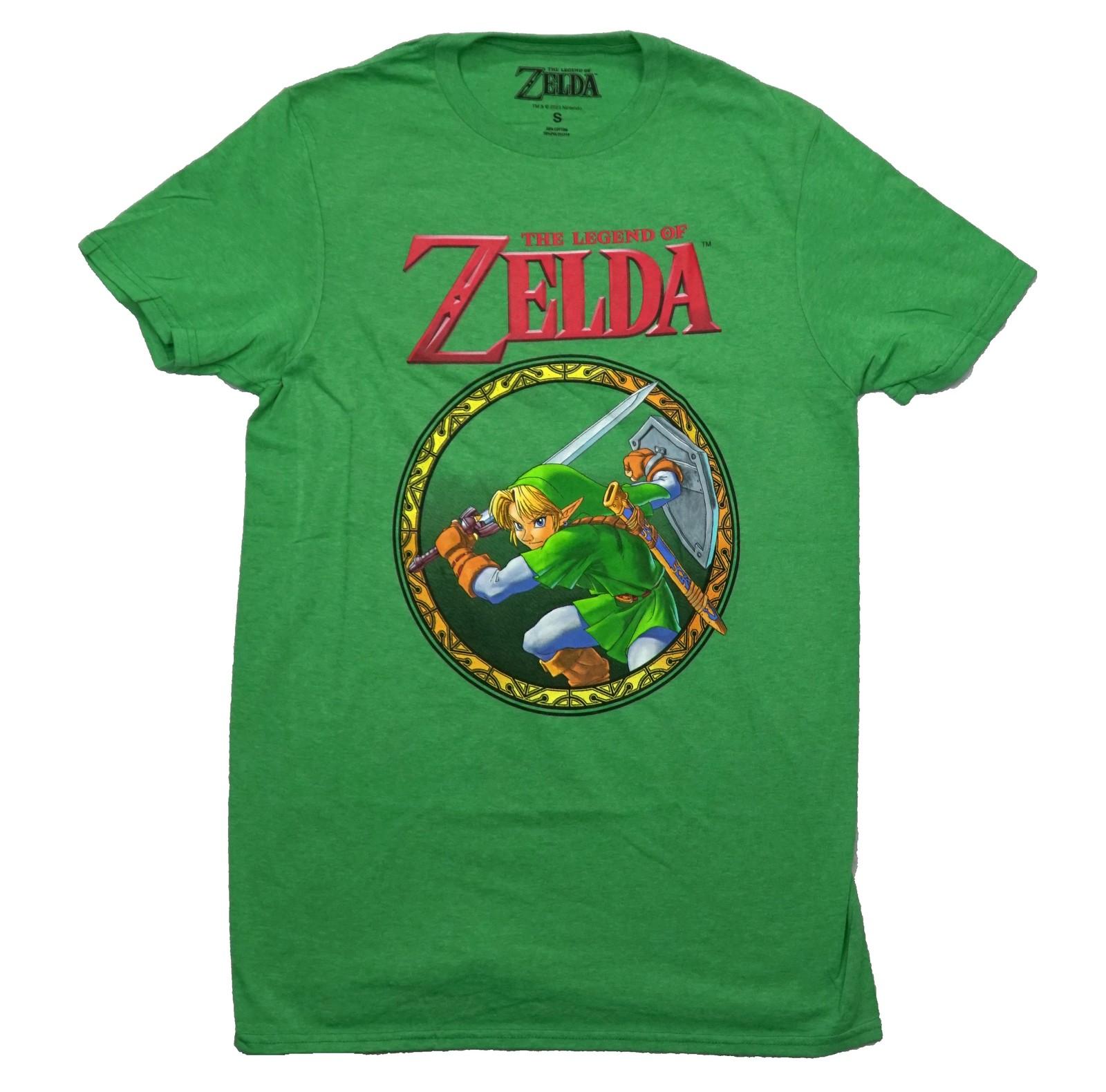 The Legend Of Zelda Zelda New Adult T-Shirt - Holding Sword and Shield In XXL