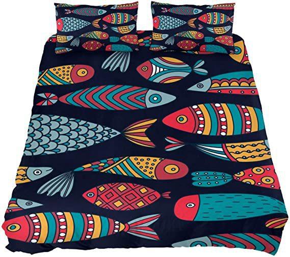 

Fish Three-Piece Bed Kit 3D Digital Printing Quilt Cover 70*133