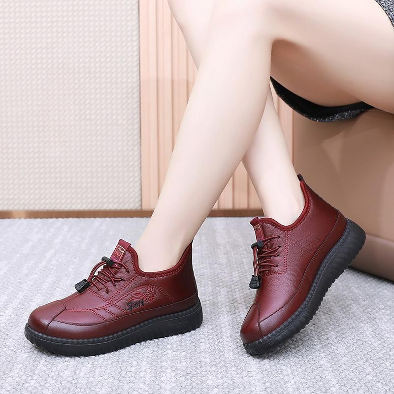 Winter Female Mother Cotton Boots Thickened and Velvet Warm Snow Boots Waterproof and Wear-resistant Lightweight Cotton Shoes Women