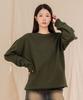 Ellamo Terry Basic Plain Oversized Sweatshirt [Khaki]