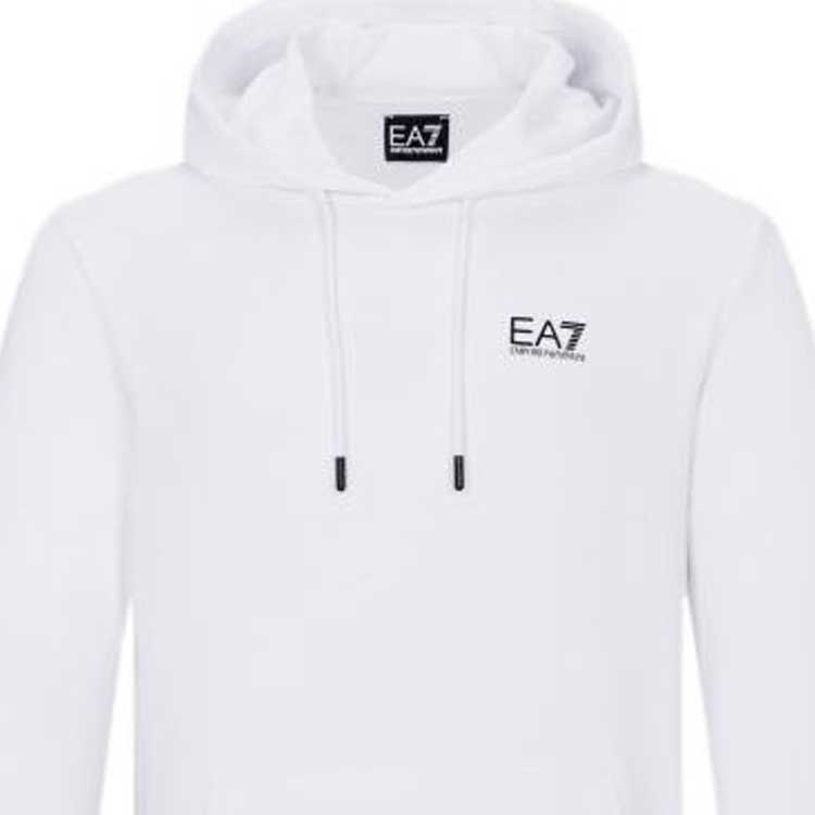 Emporio Armani Ss22 Letter Print Hooded Pullover Long Sleeve Sweatshirt Men Sweatshirt White 3LPM61-PJEQZ-1100